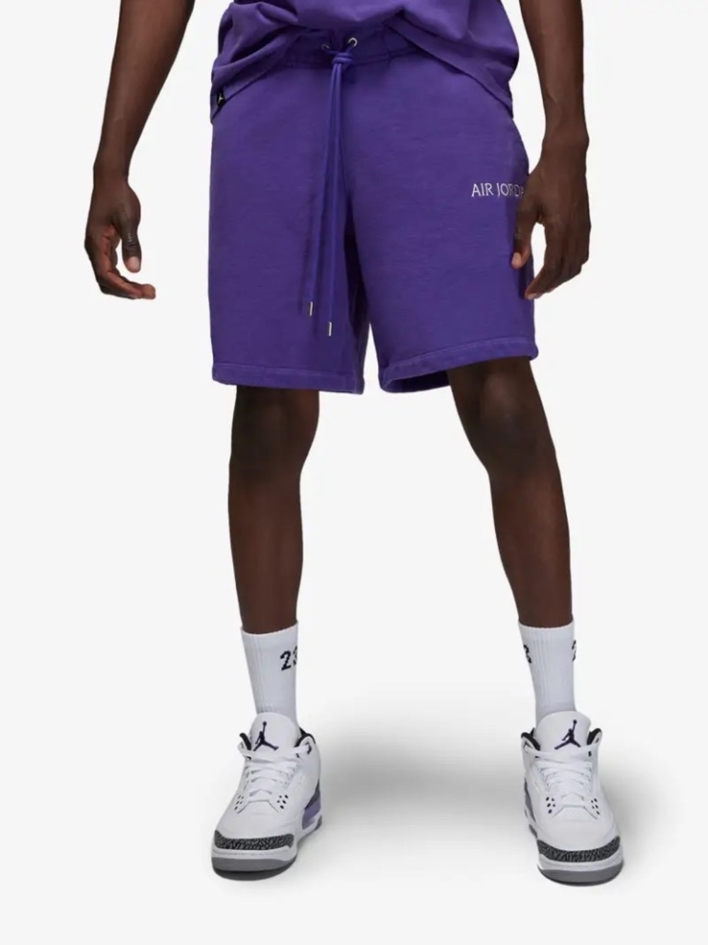 Jordan Brand Wordmark Purple Concord Shorts Sweatpants Sweatshorts M